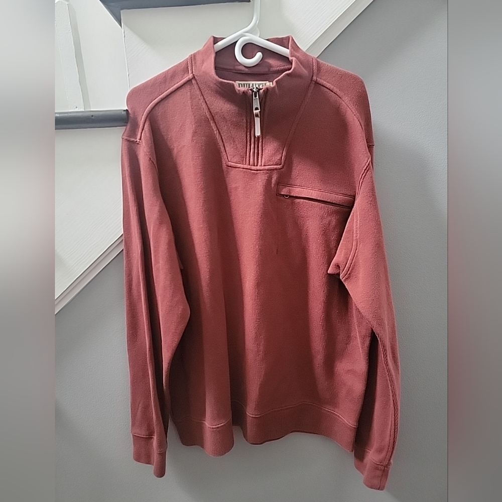Duluth Trading Co. Relaxed Fit Maroon Quarter Zip Pullover 100% Cotton Size XL